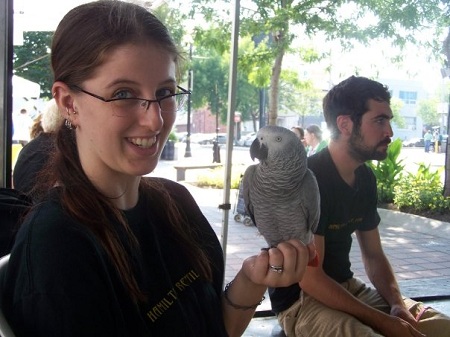 Kat works with all sorts of birds, including parrots